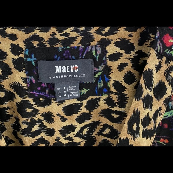 Anthropologie Leopard Floral Wrap Dress - Picture 10 of 12